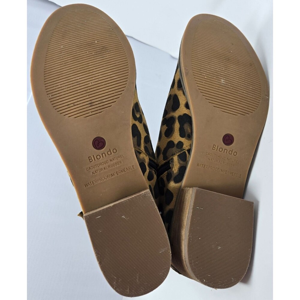 Blondo Liam Waterproof Leopard Suede Ankle Booties Sz 11 Mob Wife Aesthetic - Picture 10 of 12